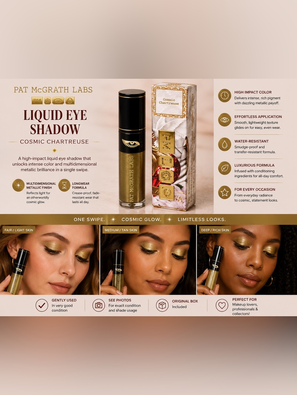 Pat McGrath Liquid Eye Shadow — Cosmic Chartreuse Gold-Green